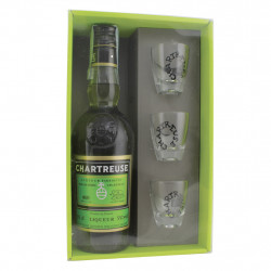 Chartreuse Verte 35cl + 3 bicchierini confezione regalo