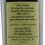 Olio Extravergine di Oliva Trappiste Valserena Toscana etichetta