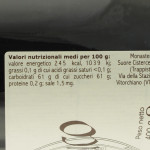 Confettura di Sambuco di Vitorchiano valori nutrizionali